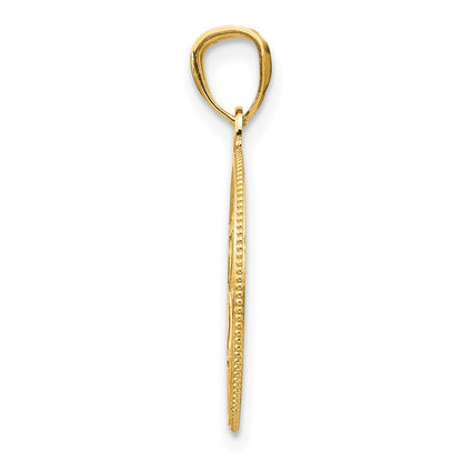 14k Yellow Gold Filigree Star of David Pendant for Women