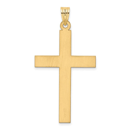 14k Yellow Gold Polished .03ct. Diamond Cross Pendant