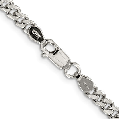 Sterling Silver Rhodium-plated 4.5mm Curb Chain Necklace