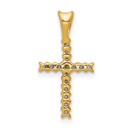 14k Yellow Gold 1/6ct. Diamond Latin Cross Pendant
