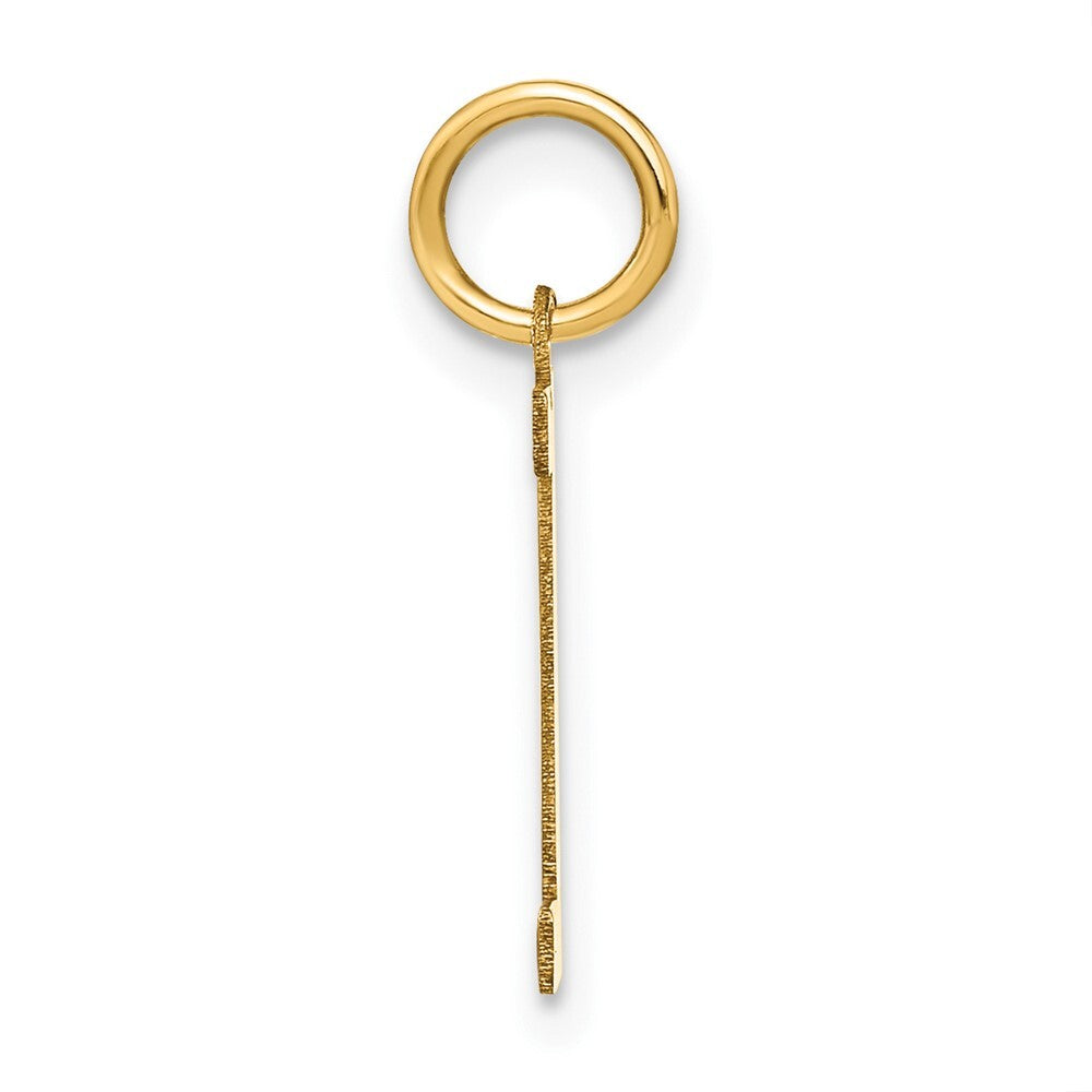14k Yellow Gold Letter I Initial Pendant for Women