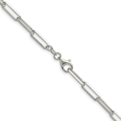 Sterling Silver 4.4mm Diamond-Cut Paperclip Chain Necklace