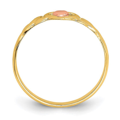 14K Two-tone Gold Polished Hearts Ring