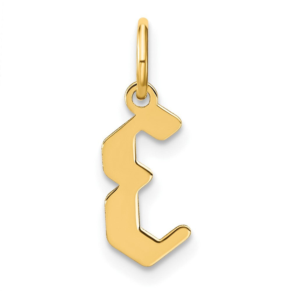14k Yellow Gold Letter E Initial Pendant for Women