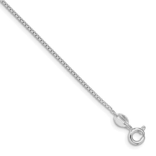 Sterling Silver Rhodium-plated 1.5mm 8 Sided Diamond-cut Box Chain Necklace