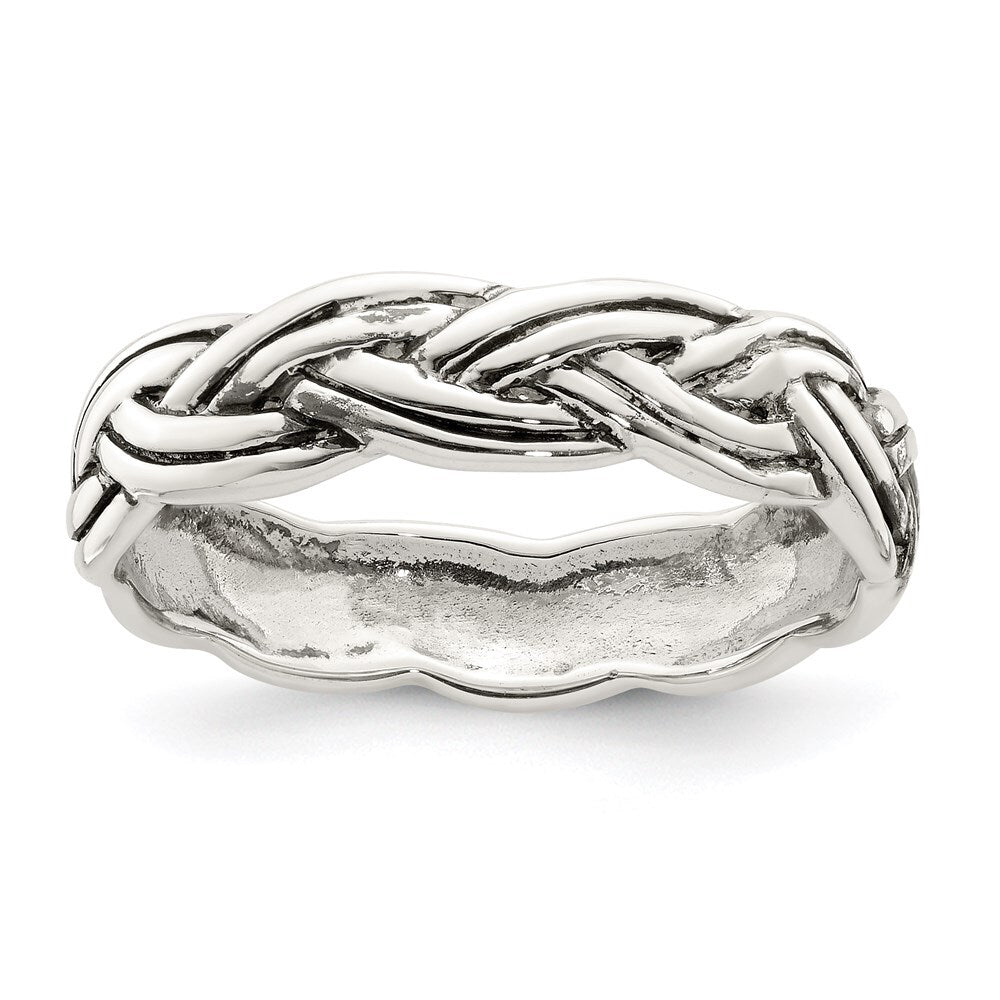 Sterling Silver Antiqued Celtic Band Size 7