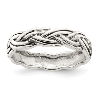 Sterling Silver Antiqued Celtic Band Size 7