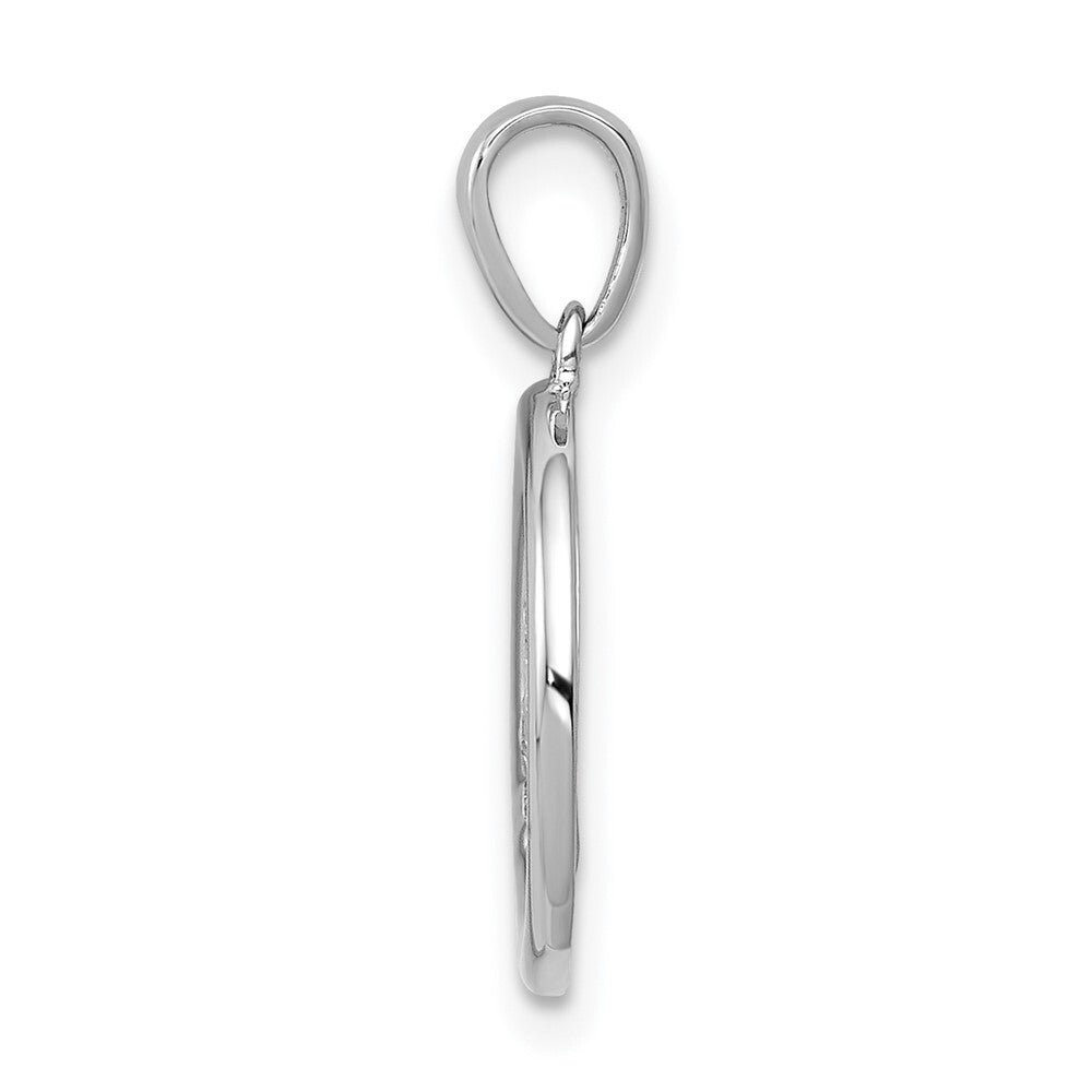 14k White Gold Diamond Peace Sign Pendant for Women