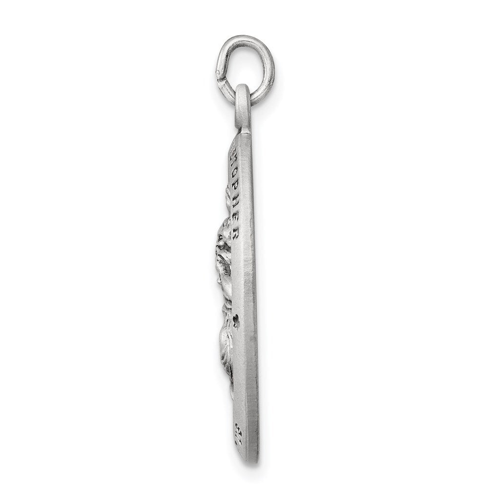 Sterling Silver Antiqued St. Christopher Medal Pendant