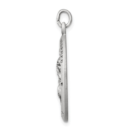 Sterling Silver Antiqued St. Christopher Medal Pendant