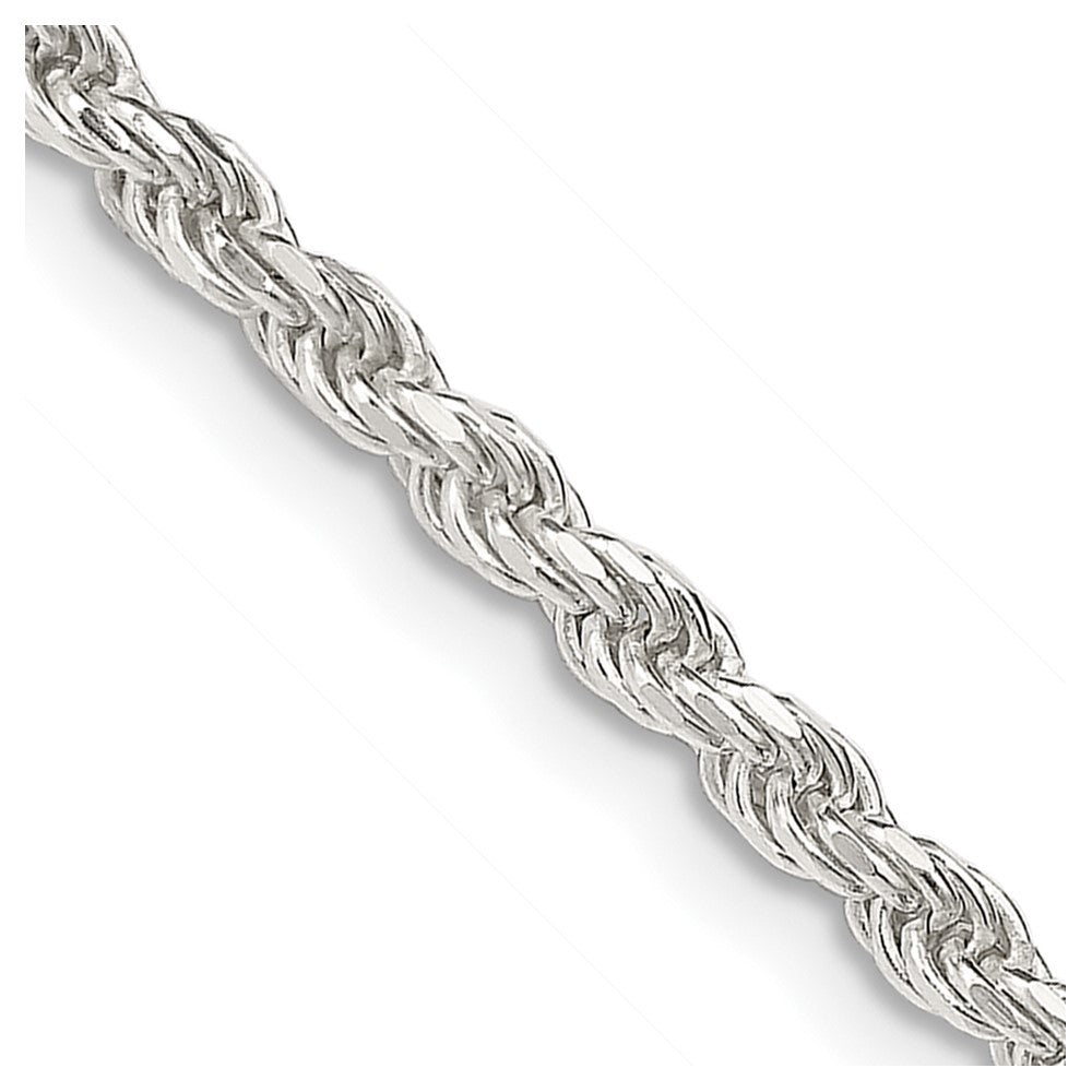 Sterling Silver 2.75mm Diamond-cut Rope Chain Necklace