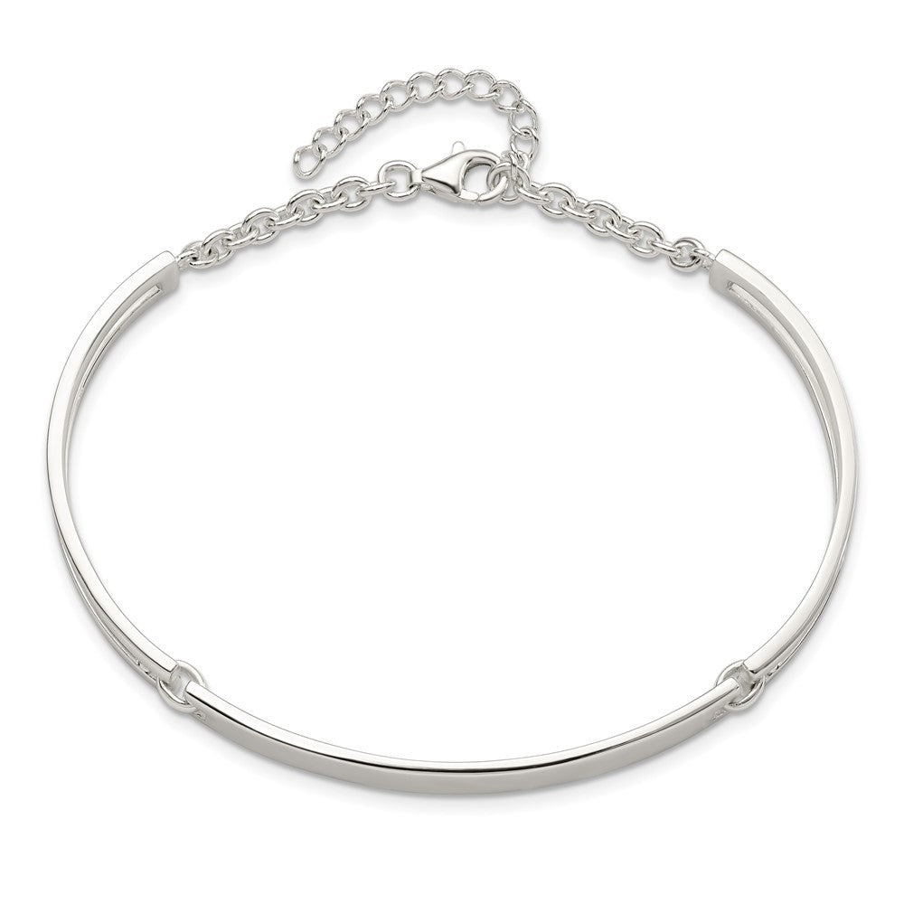 Sterling Silver Polished w/1.25 in ext. Bracelet