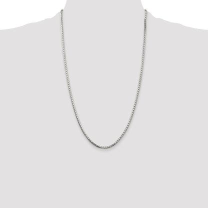 Sterling Silver 2.5mm 8 Sided Diamond-cut Box Chain