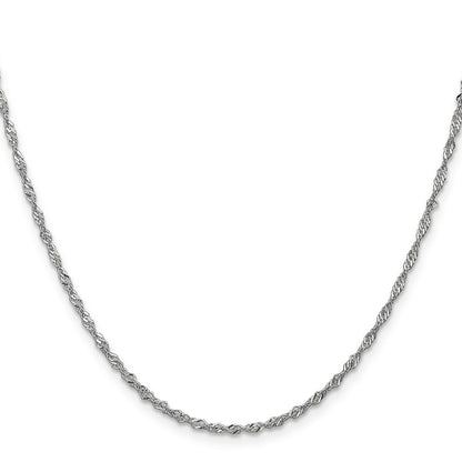 14K White Gold 18 inch 1.7mm Singapore Chain Necklace