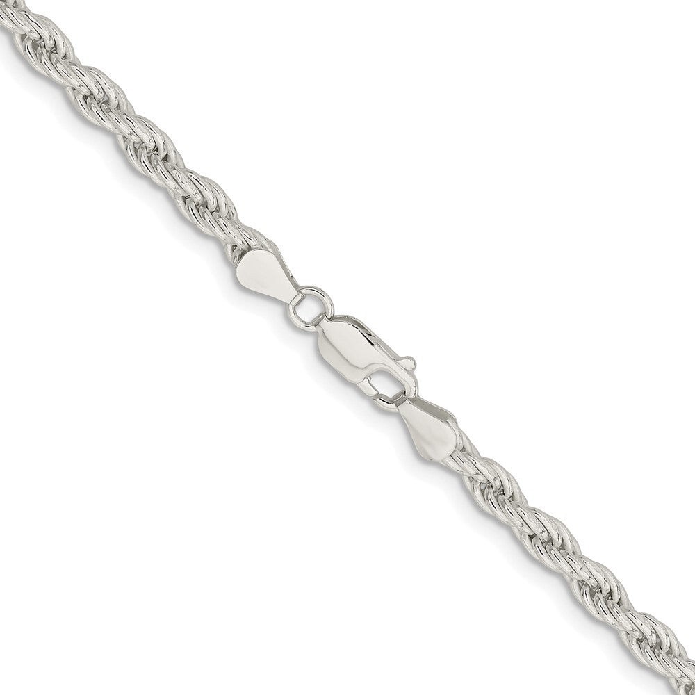 Sterling Silver Rhodium-plated 5mm Solid Rope Chain