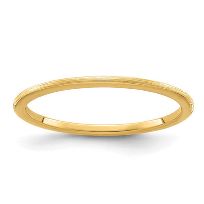 14K Yellow Gold Yellow Gold 1.2mm Half Round Satin Stackable Band Size 6