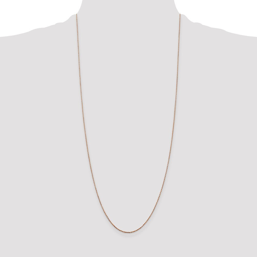14K Rose Gold 30 inch .8mm Diamond-cut Cable with Lobster Clasp Chain