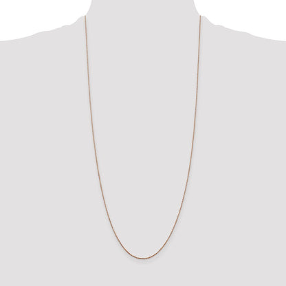 14K Rose Gold 30 inch .8mm Diamond-cut Cable with Lobster Clasp Chain