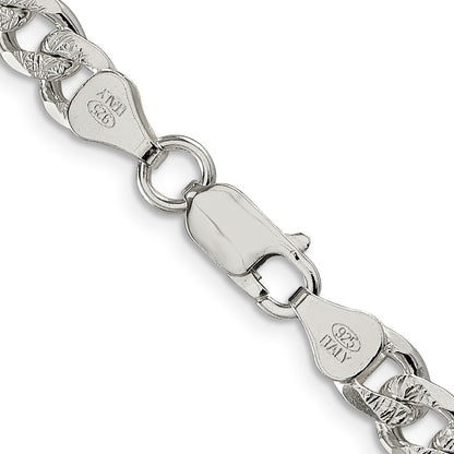 Sterling Silver 7mm Pav� Curb Chain