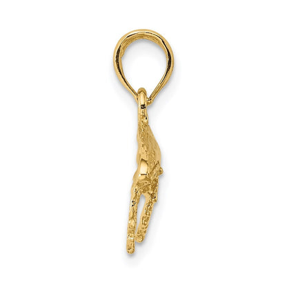 14k Yellow Gold 2-D Whale Charm