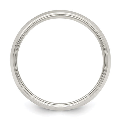 Sterling Silver 7mm Half Round Milgrain Size 6 Band Ring