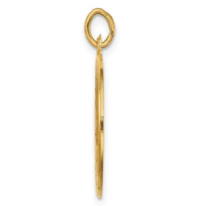 14k Yellow Gold Solid Polished/Satin Small Round St. Joseph Medal Pendant