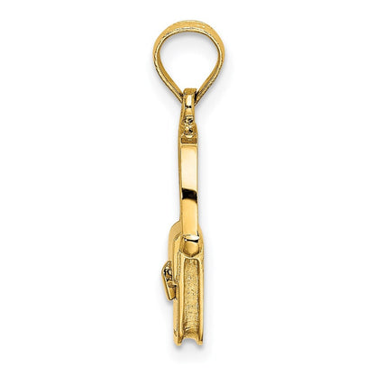 14k Yellow Gold 3-D Moveable Polished Purse Charm
