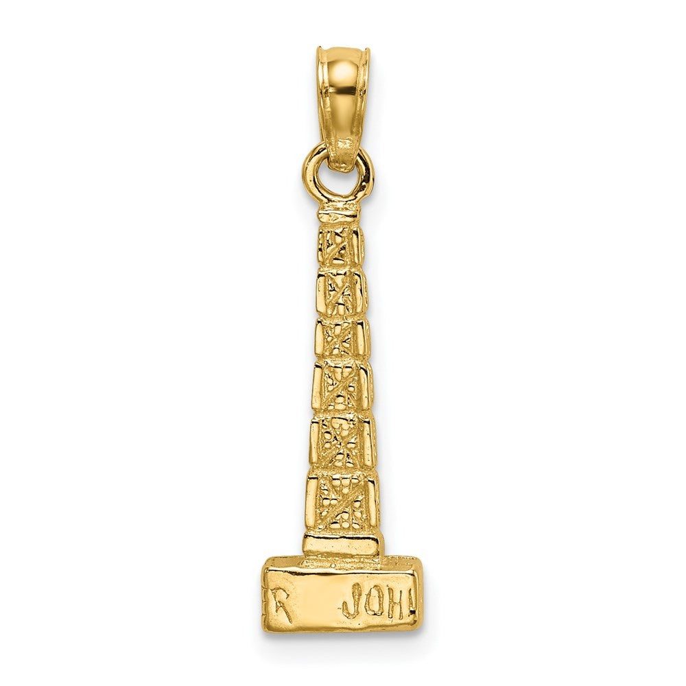 14k Yellow Gold 3D John Hancock Building, Chicago Charm