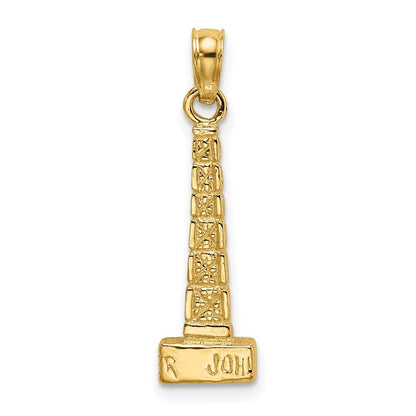 14k Yellow Gold 3D John Hancock Building, Chicago Charm