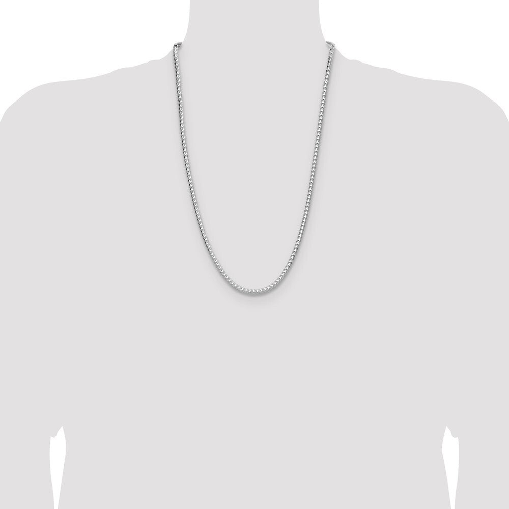 Sterling Silver 4.0mm Diamond-cut Square Franco Chain