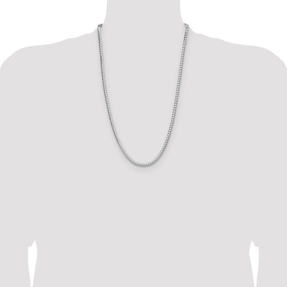 Sterling Silver 4.0mm Diamond-cut Square Franco Chain