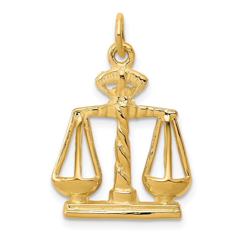 14k Yellow Gold Scales Of Justice Charm Pendant for Women