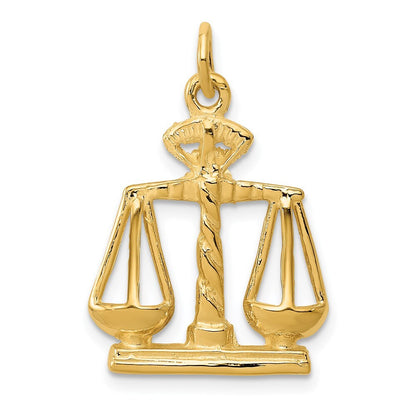 14k Yellow Gold Scales Of Justice Charm Pendant for Women