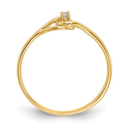 14K Yellow Gold Polished AA Diamond Ring