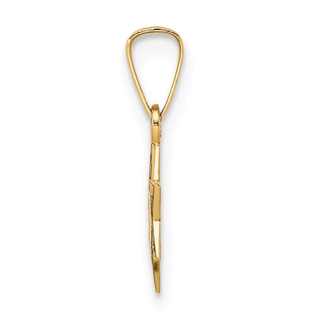 14k Yellow Gold Polished and Enameled Solid Star of David Pendant