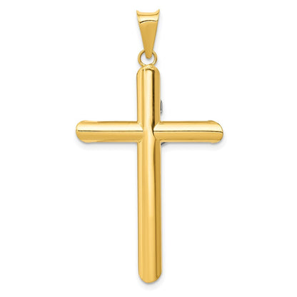 14k Two-tone Gold Rhodium Inri Crucifix Pendant for Women