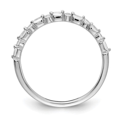 14k White Gold Fancy Diamond Band Size 7
