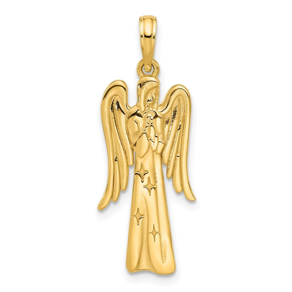 14k Yellow Gold Fancy Angel Charm