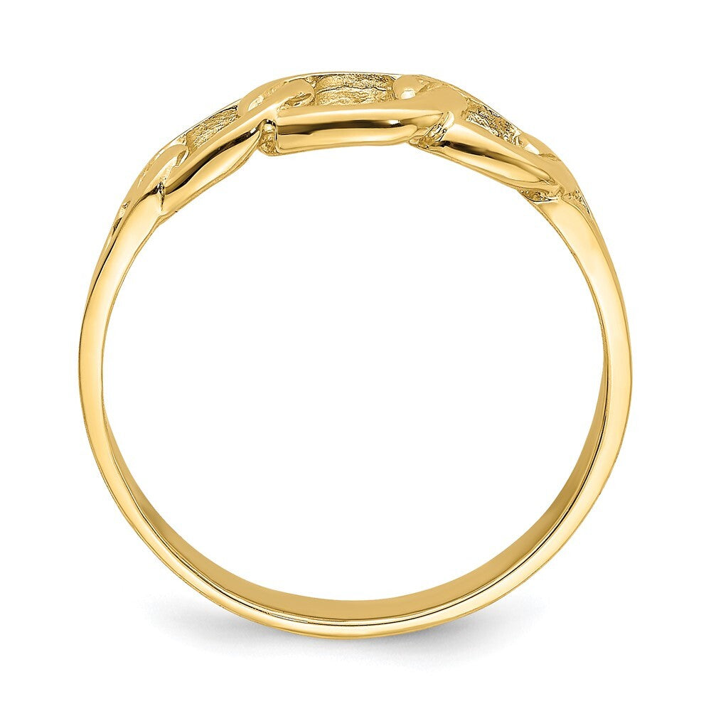 14K Yellow Gold Polished Chain Link Ring Size 7