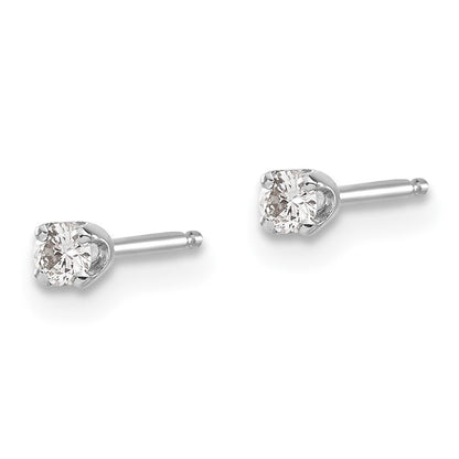 14k White Gold 0.10ct I2 K-L Diamond Push-on Stud Earrings Gift for Women