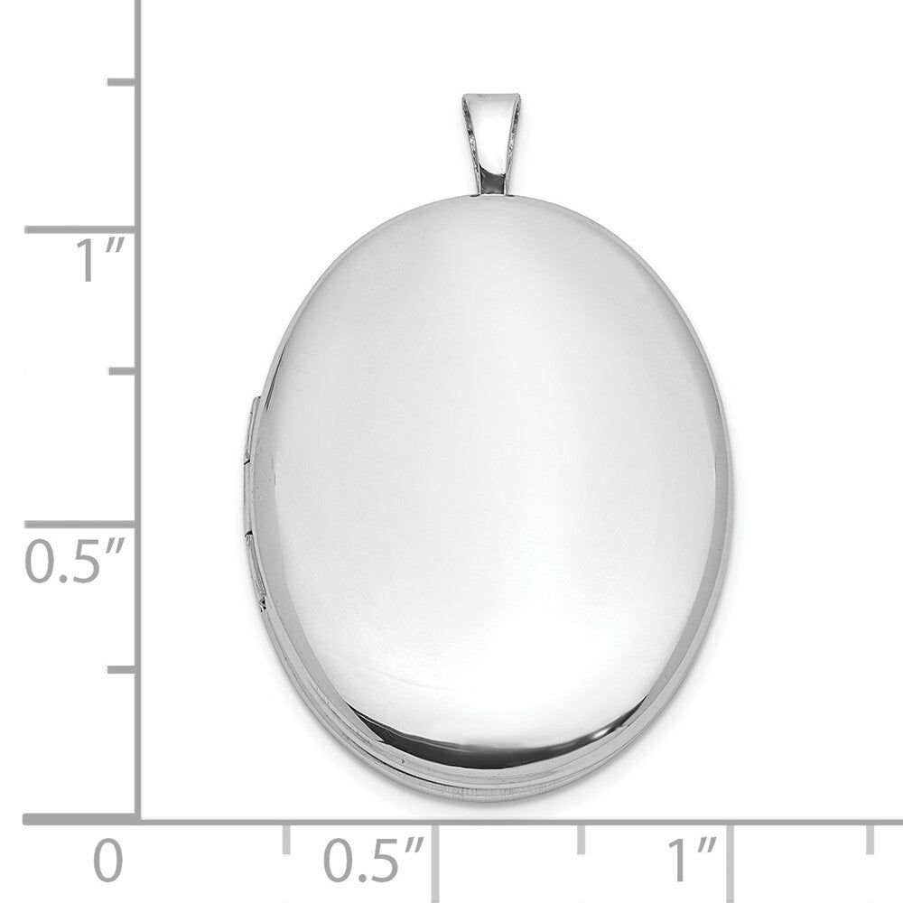 Sterling Silver Rhodium-plated Polished 26x20mm Oval Ash Holder Locket