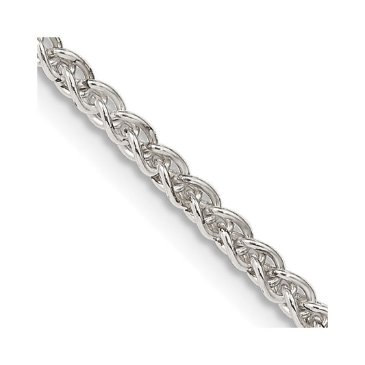 Sterling Silver 2.5mm Round Spiga Chain Necklace