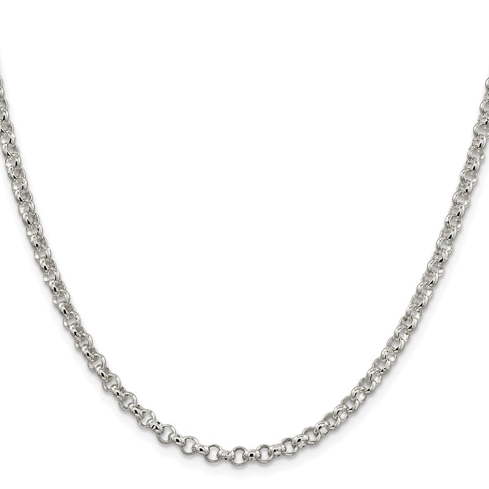 Sterling Silver Rhodium-plated 4mm Rolo Chain Necklace