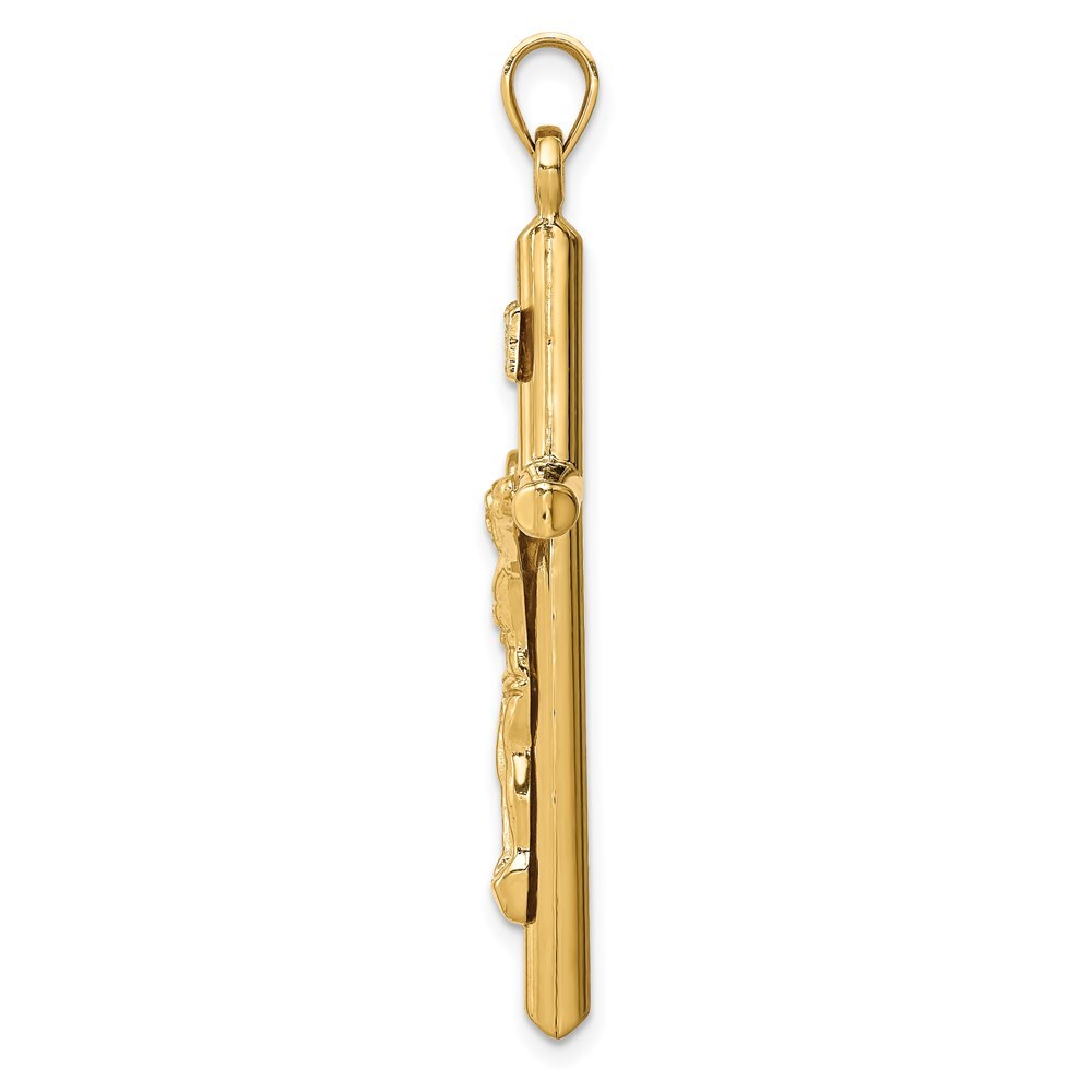 14k Yellow Gold Hollow Crucifix Pendant