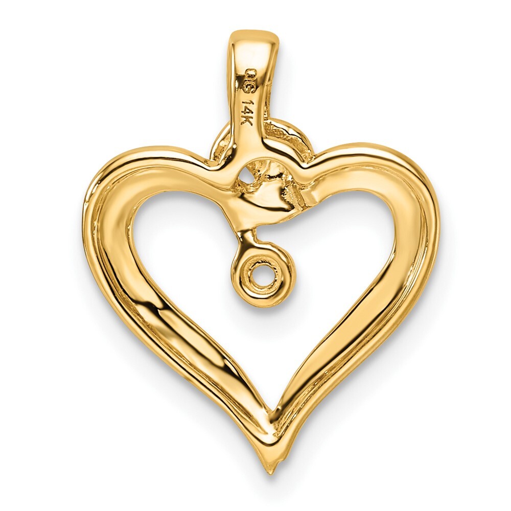 14k Yellow Gold Heart Pendant Mounting for Women