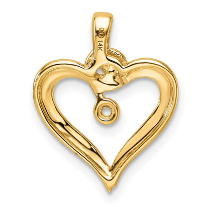 14k Yellow Gold Heart Pendant Mounting for Women