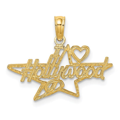 14k Yellow Gold I HEART HOLLYWOOD Star Charm