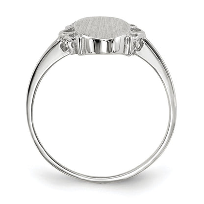 14k White Gold 14.5x7.0mm Open Back Signet Ring
