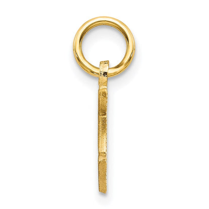 14k Yellow Gold Letter F Initial Charm Pendant for Women