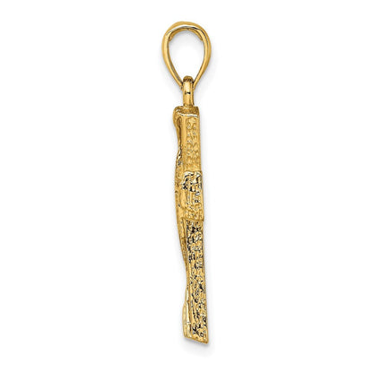 14k Yellow Gold Polished Cut-Out Design Cross Charm
